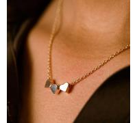 The Colourful Aura Stainless Steel Tricolour Small Three Heart Love Pendant Necklace In Gold Gold One Size