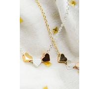 The Colourful Aura Stainless Steel Tricolour Three Small Heart Love Couple Pendant Necklace In Silver Silver One Size