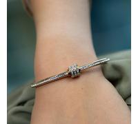 The Colourful Aura Stainless Steel Zircon Ball Crystal Round Fashion Open Bangle Bracelet In Rose Gold Rose Gold One Size