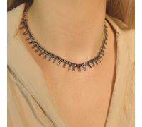 The Colourful Aura Statement Elegance Chain Indian Oxidised Boho Choker Temple Choker Necklace In Silver Silver One Size