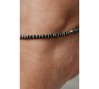 The Colourful Aura Sterling Silver Black Bead Chain Summer Indie Silver Indian Payal Emo Anklet Black One Size