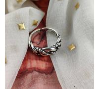 The Colourful Aura Sterling Silver Chain Thick Band Adjustable Open Stacking Ring Silver One Size