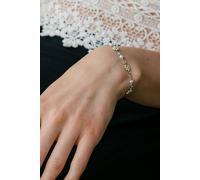 The Colourful Aura Sun Flower Pearl Charms Beaded Summer Indie Boho Daisy Floral Bracelet In Silver Silver 8