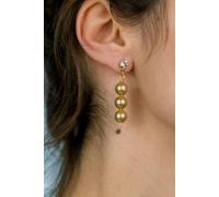The Colourful Aura Three Gold Plated Pearl Drop Stud Earrings Gold One Size
