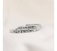 Tibetan Buddhism Prayer Matching Couple Promise Ring Set The Colourful Aura Silver One Size