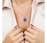 The Colourful Aura Women's Titanic Blue Heart Zircon Diamond Pendant Necklace The Colourful Aura Blue One Size