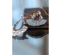 The Colourful Aura Women's Tribal Semi Disc Shape Dangle Drop Earring in Silver The Colourful Aura Silver One Size