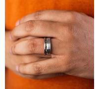 Tungsten Shell Pattern Unisex Steel Band Thumb Ring The Colourful Aura Silver 9