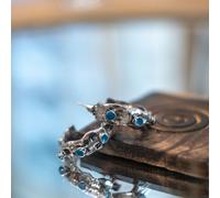 The Colourful Aura Turquoise Geometric Hoop Earrings In Silver Silver One Size