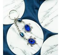 The Colourful Aura Turtle Tortoise Animal Turkish Protection Evil Eye Nazar House Car Keychain In Silver Silver One Size