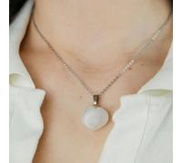 The Colourful Aura White Amazonite Green Rose Quartz Crystal Heart Shape Pendant Necklace White One Size
