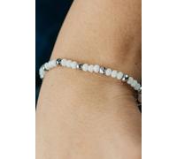 White Crystal Silver Slim Beads Adjustable Elegant Handmade Bracelet The Colourful Aura White One Size
