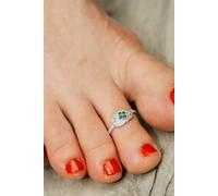 The Colourful Aura Women's 1 Pcs 925 Silver Green Zircon Bohemian Dainty Stacking Beach Toe Ring The Colourful Aura Green One Size