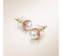 The Colourful Aura Women's 18ct Gold Plated Ivory Pearl Statement Stud Earrings | Size: Standard