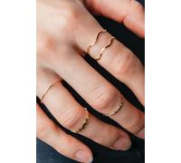 The Colourful Aura Women's 5 Piece Slim Silver Bohemian Pearl Tribal midi Stackable Ring Set in Gold The Colourful Aura Gold One Size