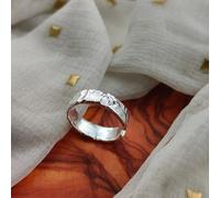 The Colourful Aura Women's 925 Silver Adjustable Hammered Foil Boho Midi Tribal Band Toe Ring The Colourful Aura Silver One Size