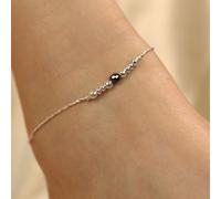 The Colourful Aura Women's 925 Silver Black Silver Round Ball Thin Dangle Payal Anklet The Colourful Aura Silver One Size