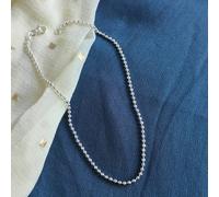 The Colourful Aura Women's 925 Silver Silver Ball Slim Thin Payal Anklet