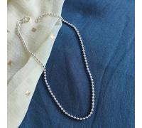 The Colourful Aura Women's 925 Silver Silver Ball Slim Thin Payal Anklet The Colourful Aura Silver One Size