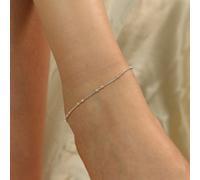 The Colourful Aura Women's 925 Silver This Slim Thread Thin Minimalist Payal Anklet The Colourful Aura Silver One Size