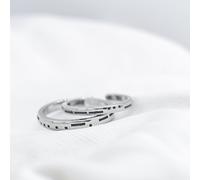 The Colourful Aura Women's Adjustable Morse Code "Love you Forever" Couple Promise Ring Set in Silver The Colourful Aura Silver One Size