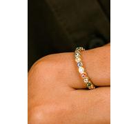 The Colourful Aura Women's Adjustable Multicolour Minimalist Slim Stacking Evil Eye Band Ring in Gold The Colourful Aura Gold One Size