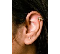 The Colourful Aura Adjustable No Piercing Leaf Wire Ear Wrap Cuff Band In Gold Gold
