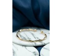The Colourful Aura Women's Adjustable Slim Twist Wave Slim Elegant Open Cuff Geometric Bangle Bracelet in Gold The Colourful Aura Gold One Size
