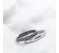 The Colourful Aura Women's Adjustable Sterling Silver Couple Moon & Sun Promise Ring set The Colourful Aura Silver One Size