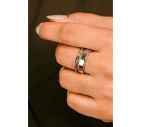 The Colourful Aura Women's Adjustable Thick Hammered Silver Irregular Cuff Band Wave Ring The Colourful Aura Silver One Size