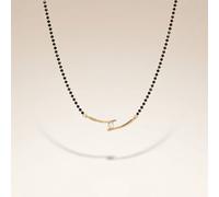 The Colourful Aura Asian Gold Plated Black Bead White Pearl Slim Mangalsutra Nazaria Necklace Black One Size