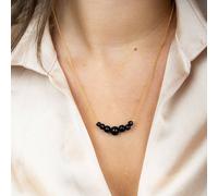 The Colourful Aura Women's Black Round Large Pearl Simple Long Elegant Pendant Necklace Set