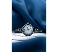 The Colourful Aura Women's Black Stainless Steel Roman White Dial Bangle Adjustable Bracelet Watch The Colourful Aura Black One Size