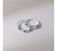 The Colourful Aura Women's Blue Evil Eye Pure Silver Bohemian Indian Bichiya Slim Toe Ring
