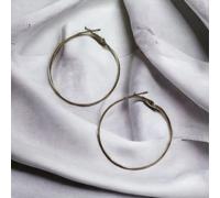 The Colourful Aura Boho Large Round Geometric Hoop Earrings In Silver Silver