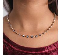 The Colourful Aura Women's Evil Eye Blue Devil Eye Bead Minimalist Adjustable Turkish Boho Nazaria Necklace in Gold | Size: 14 inches The Colourful Aura Gold 14 inches