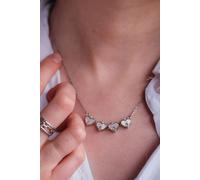 The Colourful Aura Women's Four Heart Magnet Foldable Crystal Flower Drop Leaf Minimalistic Love Pendant in Silver The Colourful Aura Silver One Size