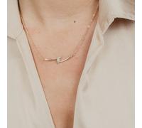 The Colourful Aura Women's Gold Single White Pearl Inlaid Irregular Shape Minimalist Slim Pendant Necklace The Colourful Aura Gold One Size