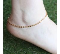 The Colourful Aura Women's Golden Brass Floral Minimalist Boho Thin Slim Foot Payal Anklet in Gold The Colourful Aura Gold One Size