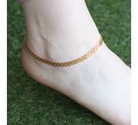 The Colourful Aura Women's Golden Brass Leaf Minimalist Boho Thin Slim Foot Payal Anklet in Gold The Colourful Aura Gold One Size