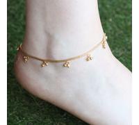Golden Brass Rounds Beads Indian Payal Anklet The Colourful Aura Gold One Size