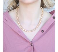 Golden Oval Shape Classic Diana Wedding Pearl Necklace and Earring Set The Colourful Aura White One Size