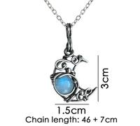 The Colourful Aura Women's Half Moon Wire Wrapped Handmade Moonstone Boho Small Simple Pendant Necklace in Silver The Colourful Aura Silver One Size