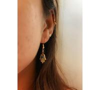 The Colourful Aura Women's Hamsa Fatima Hand Evil Eye Zircon Drop Earrings in Silver The Colourful Aura Silver One Size