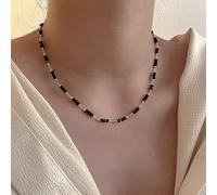 The Colourful Aura Women's Handmade Black Crystal Beaded Indian Asian Nazar Mangalsutra Choker Necklace in Silver | Size: 16 inches The Colourful Aura Silver 16 inches