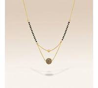 The Colourful Aura Women's Indian Gold Plated Black Bead Everyday Mangalsutra Minimalist Nazaria Necklace