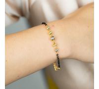 The Colourful Aura Women's Indian Nazaria Five White Ball Mangalsutra Beaded Bracelet in Gold The Colourful Aura Gold One Size