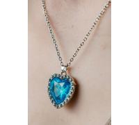 The Colourful Aura Women's Large Titanic Blue Heart Zircon Vintage Diamond Pendant Necklace The Colourful Aura Blue One Size
