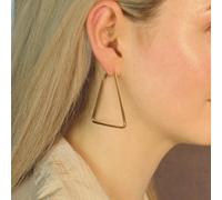 The Colourful Aura Women's Large Triangle Summer Beach Dainty Hoop Earring in Gold