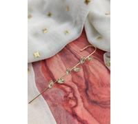 The Colourful Aura Women's Leaf Ear Wrap Crawler Ear Climber Zircon Earring in Gold The Colourful Aura Gold One Size